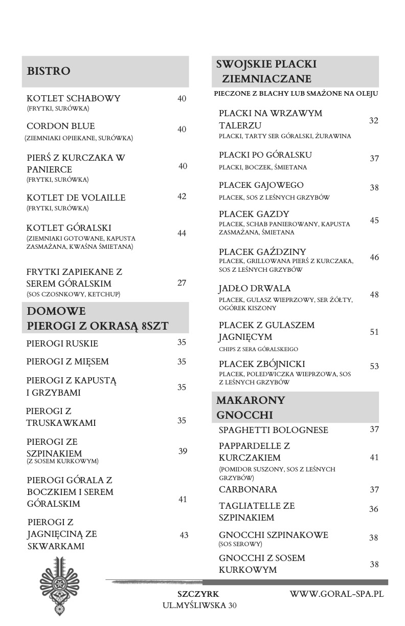 Menu restauracji – strona 2