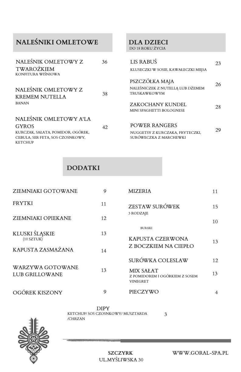 Menu restauracji – strona 4