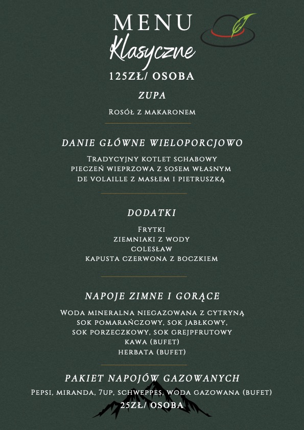 Menu restauracji – strona 1